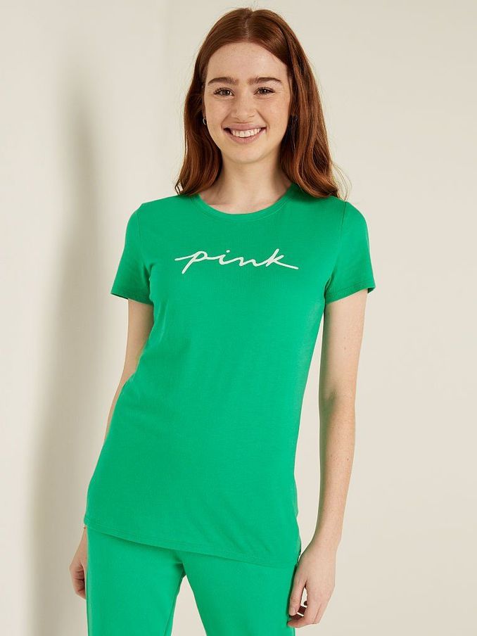 Electric Green Script Logo Everyday Tee (P75638) | €11