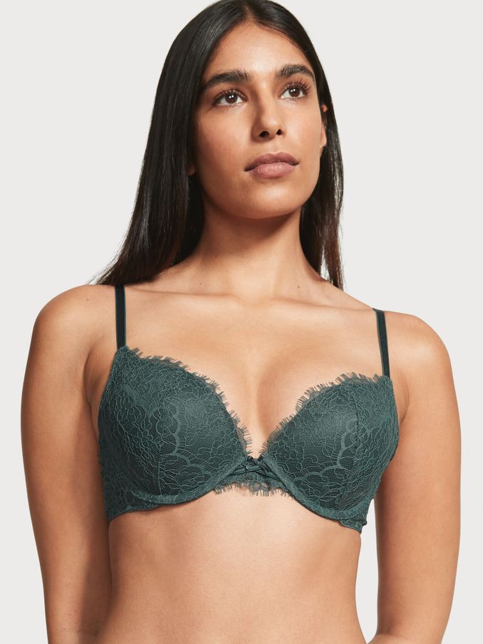 Midnight Jade Green Lace Push Up Bra (P75831) | €16