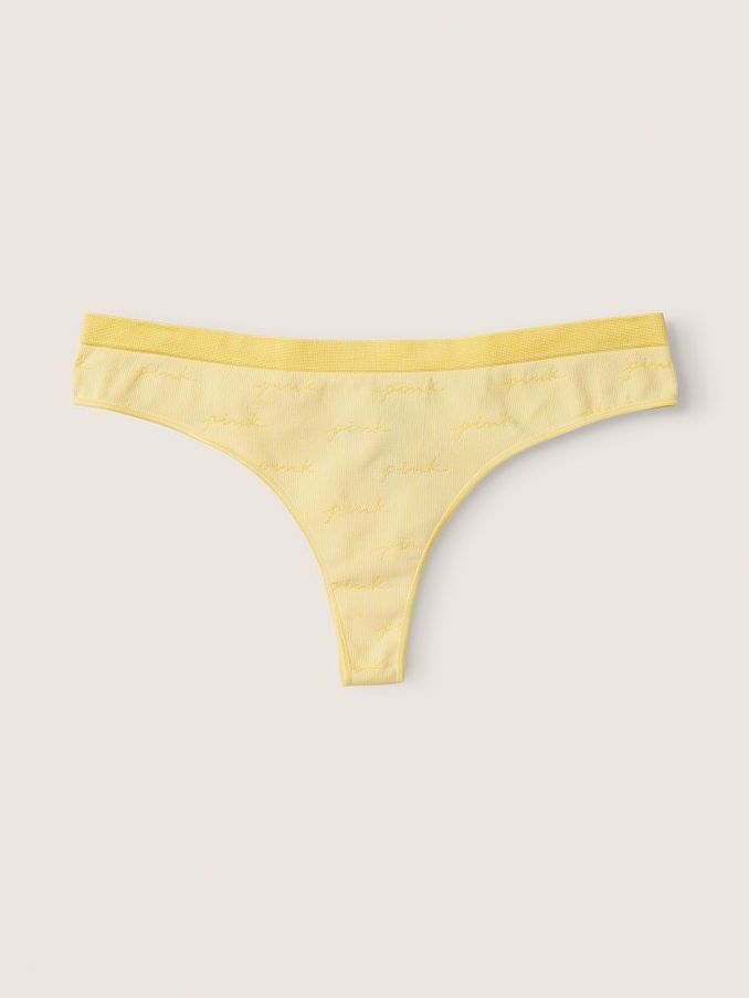 Pale Yellow Seamless Thong Knickers (P76108) | €3