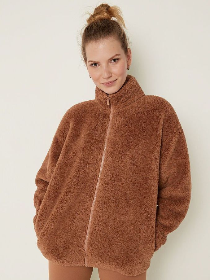 Stucco Beige Teddy Full Zip Jacket (P76955) | €22