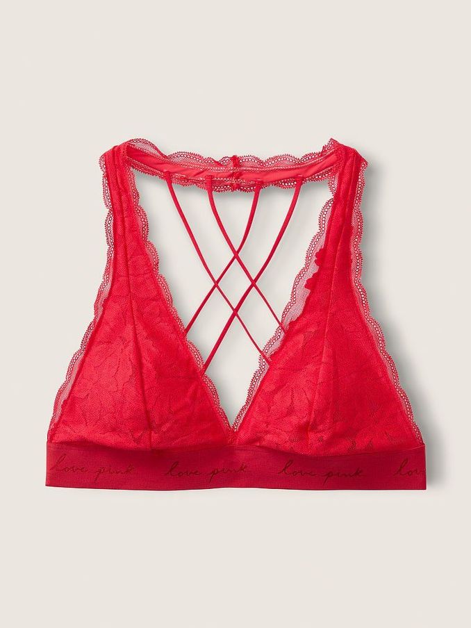 Red Pepper Lace Strappy Back Halterneck Bralette (P77042) | €15