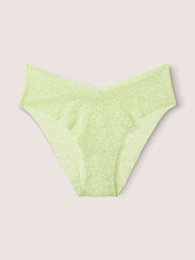 Icy Lime Green No Show Lace High Leg Bikini Knickers (P77450) | €4