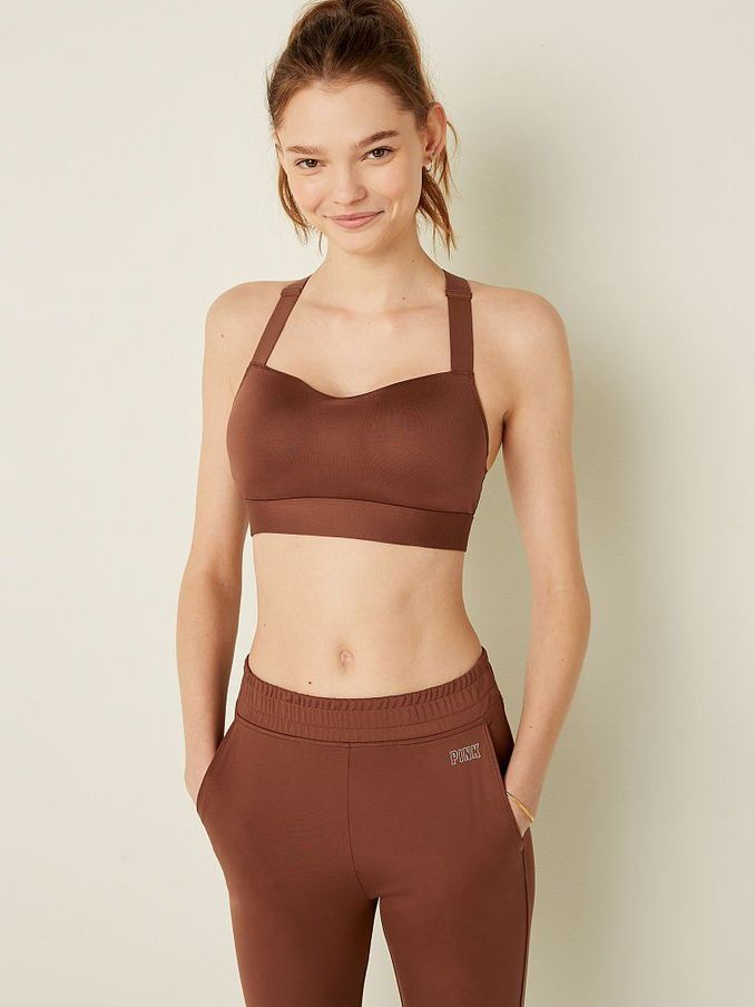 Soft Cappuccino Brown Medium Impact Push Up Sports Bra (P77484) | €15
