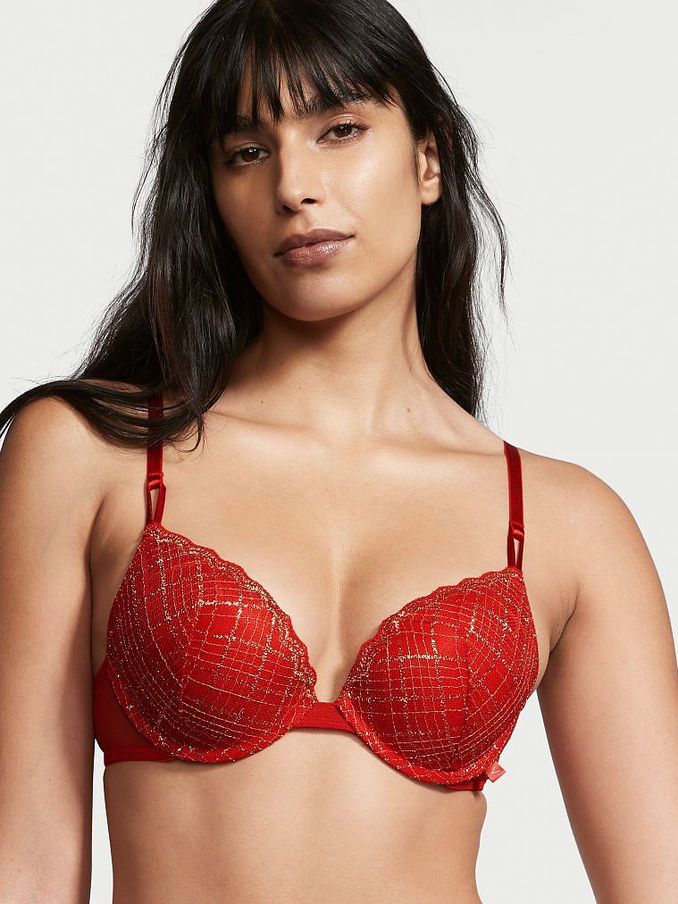 Lipstick Red Lace Push Up T-Shirt Bra (P77511) | €13