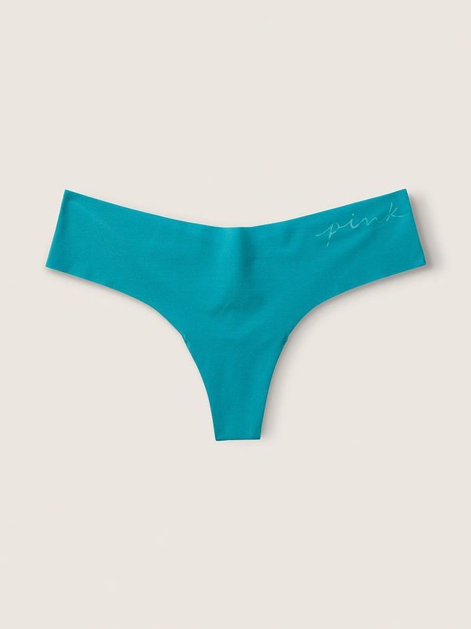Timeless Teal With Graphic No Show Thong Knicker (P78824) | €4