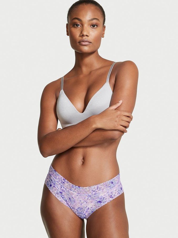 Pink Brushed Floral Lace Cheeky Panty (P78906) | €5