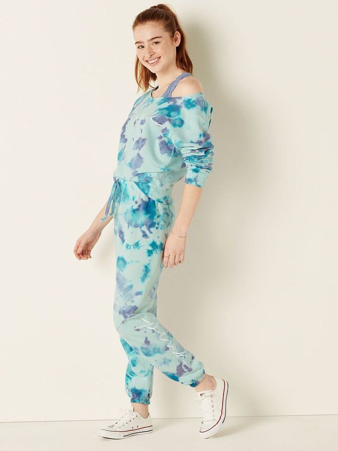 Blue Glass With Dusty Periwinkle Tie Dye Everyday Lounge Classic Pant (P80151) | €20