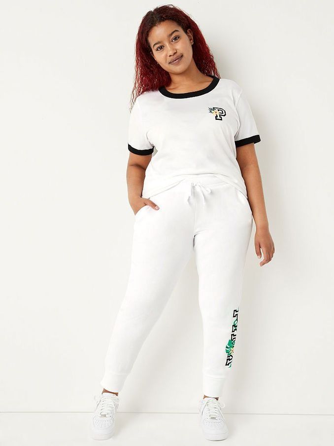 Optic White Tropical Logo Everyday Lounge Jogger (P80184) | €11