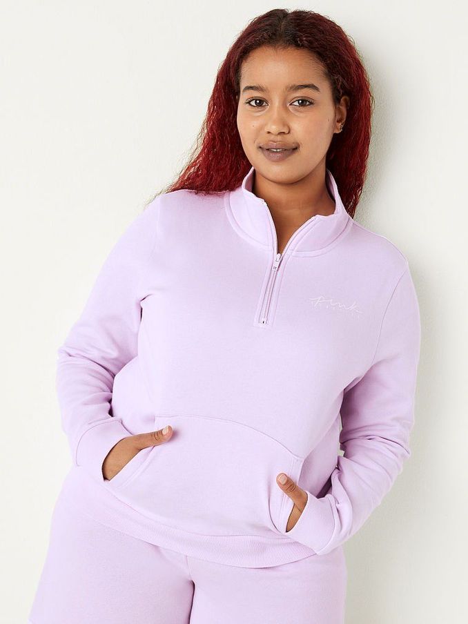 Delicate Violet Everyday Lounge Perfect Quarter Zip Fleece (P80194) | €22