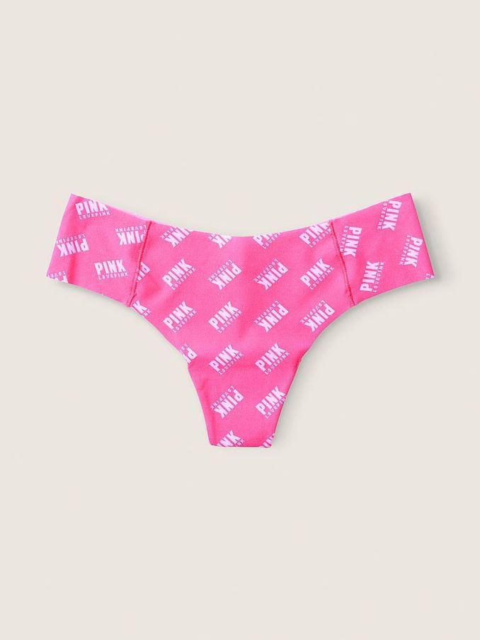 Capri Pink Logo No Show Thong Knickers (P80230) | €3