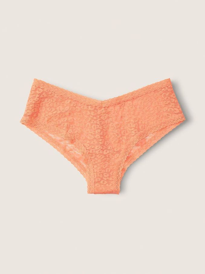 Coral Cream Orange Lace Logo Cheeky Knickers (P80253) | €3