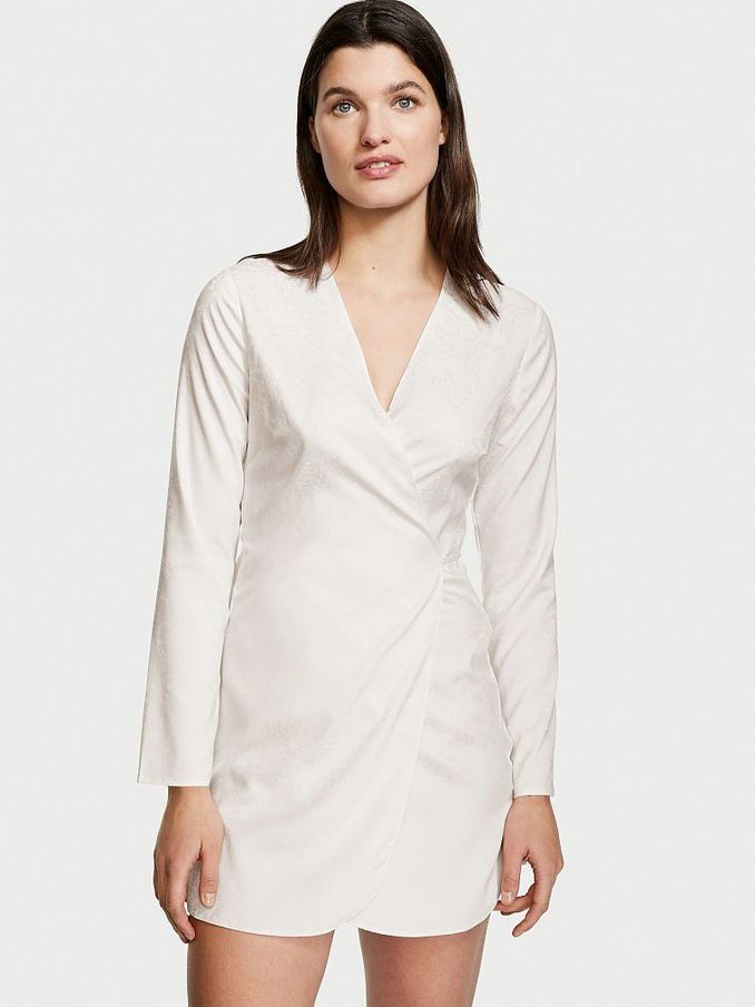Coconut White Satin Ballerina Wrap Robe (P81115) | €22
