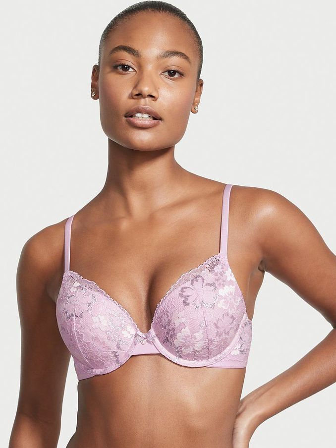 Lusty Lilac Purple Lace Full Cup Push Up Bra (P81127) | €17