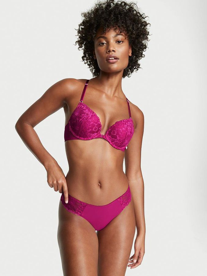 Ophelia Pink Lace No Show Thong Panty (P81142) | €3