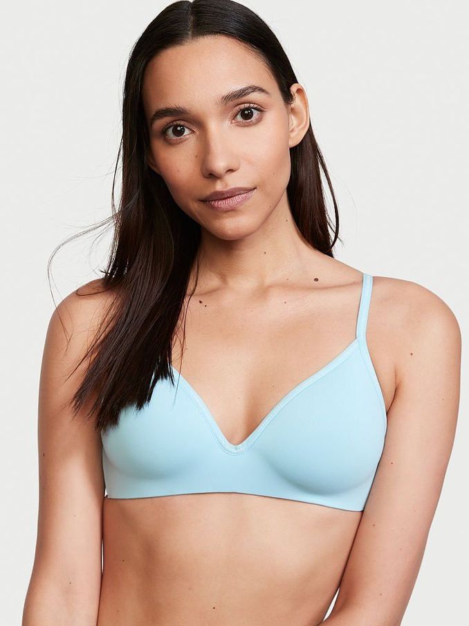 Breaker Blue Smooth Logo Strap Lightly Lined Non Wired T-Shirt Bra (P81426) | €17