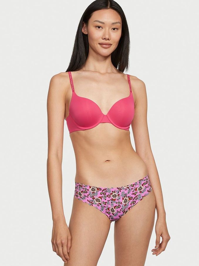 Berry Retro Floral Pink No Show Thong Panty (P81545) | €3
