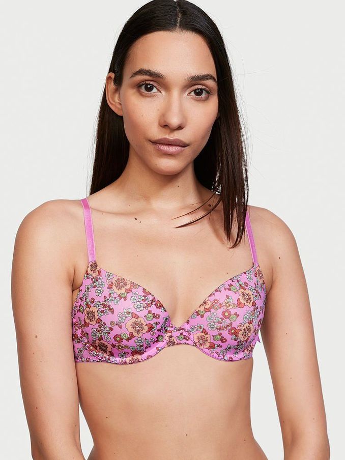 Berry Pink Floral Sexy Tee LightlyLined Demi Bra (P81670) | €11