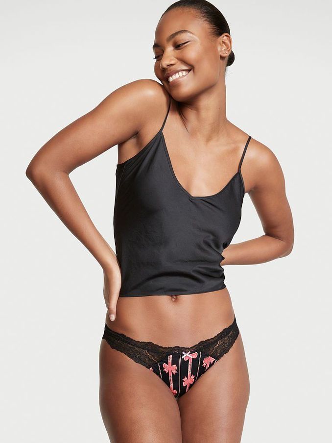 Bow Print Lace Cheekini Panty (P83400) | €5