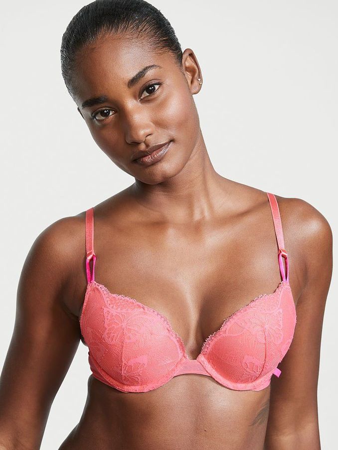 Cocktail Pink Lace Push Up T-Shirt Bra (P84127) | €17