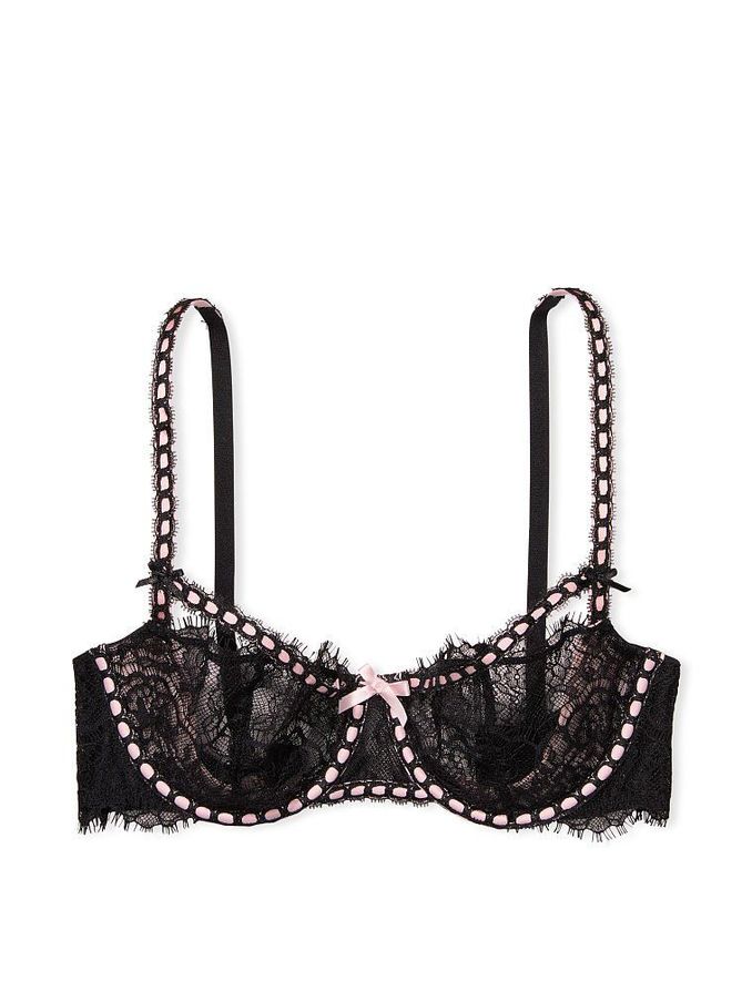 Black Lace Unlined Balcony Bra (P84194) | €22