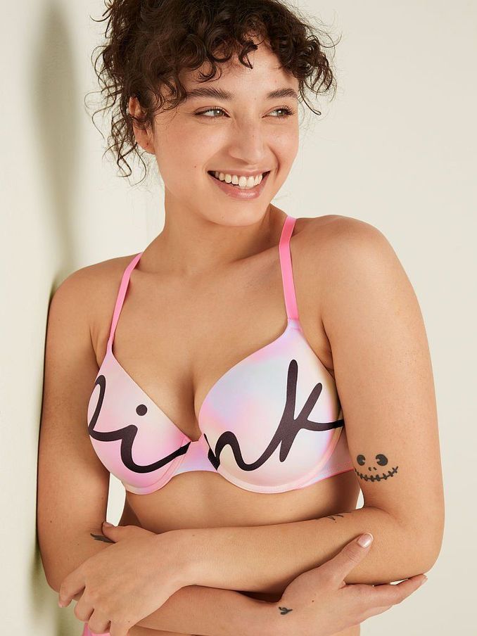 Tie Dye Coconut White Smooth Push Up T-Shirt Bra (P87422) | €15