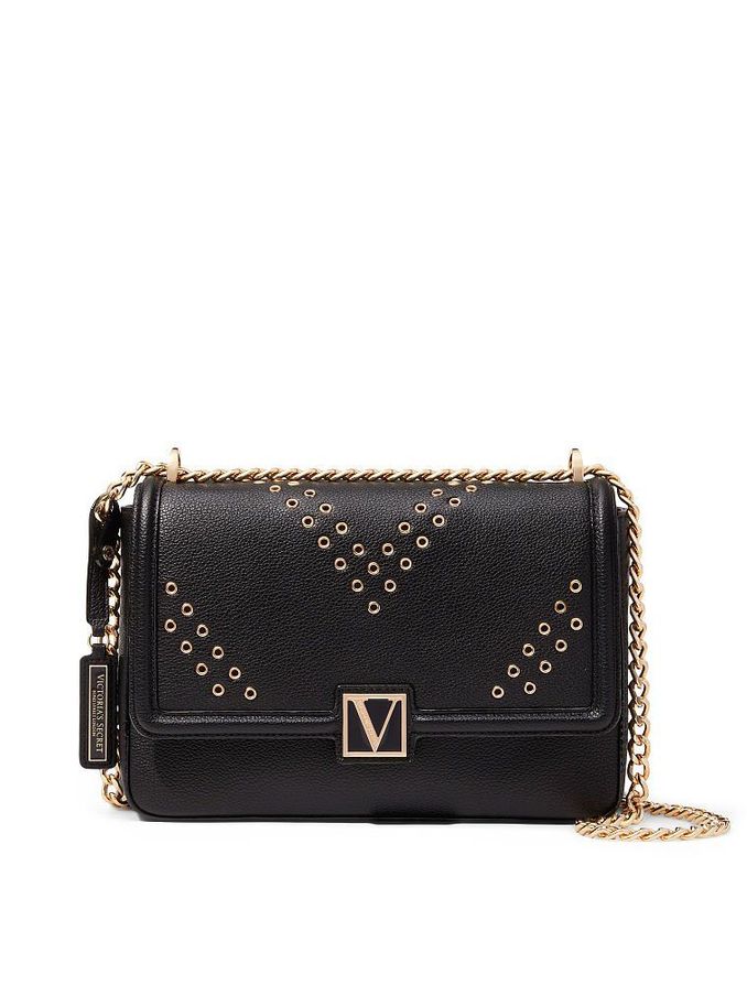 Black Grommet Medium Shoulder Bag (P88075) | €37