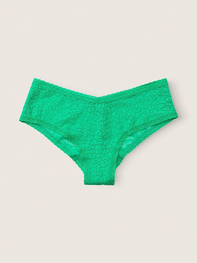 Electric Green Lace Logo Cheeky Knickers (P89813) | €3