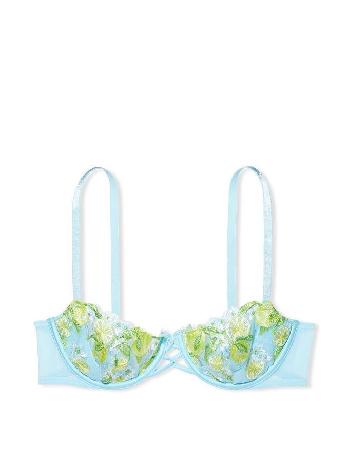 Breaker Blue Embroidered Unlined Balcony Bra (P90681) | €17