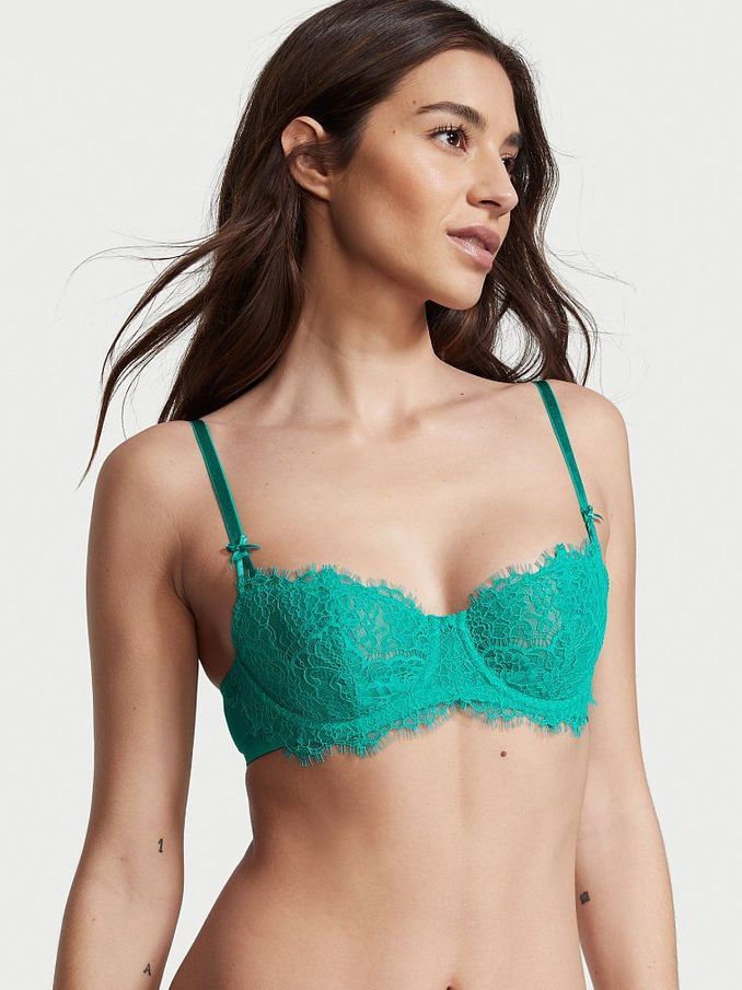 Capri Sea Blue Lace Unlined Balcony Bra (P90732) | €17