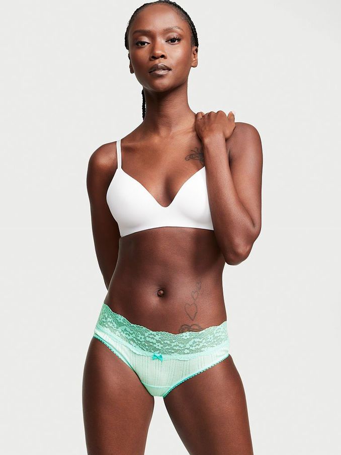 Celadon Lace Waist Cotton Hiphugger Panty (P90987) | €3