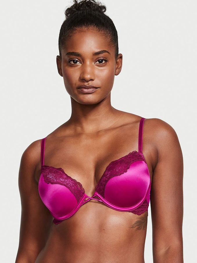 Raspberry Cooler Purple Add 2 Cups Lace Trim Push Up Bra (P91017) | €22