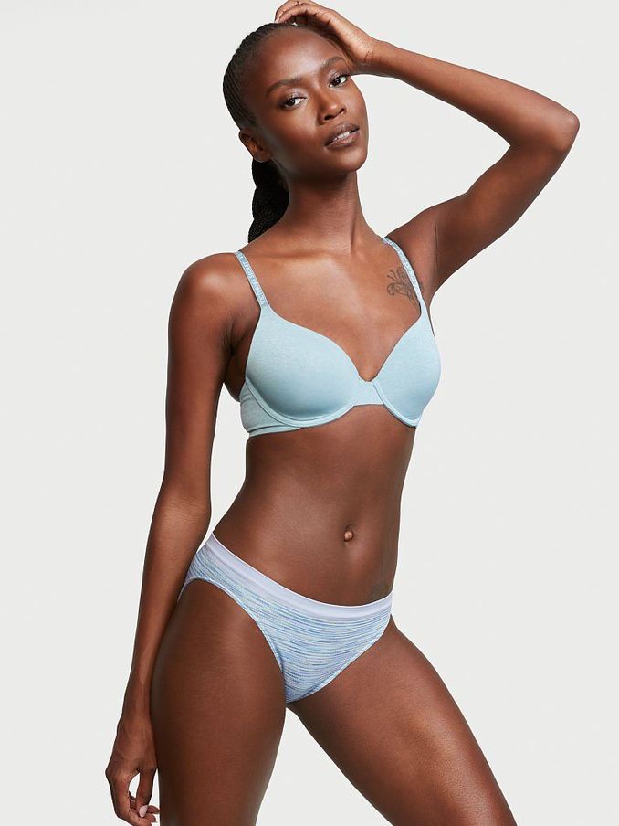 Pale Blue Seamless Heathered Bikini Knickers (P93250) | €4
