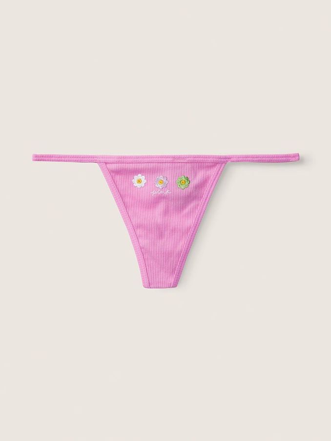 Pink Bloom Cotton G String Knickers (P95239) | €3