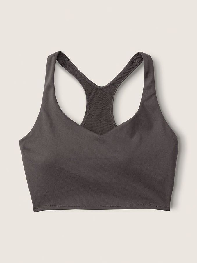 Dark Charcoal Brown Smooth Lightly Lined Low Impact Sport Crop Top (P95739) | €15
