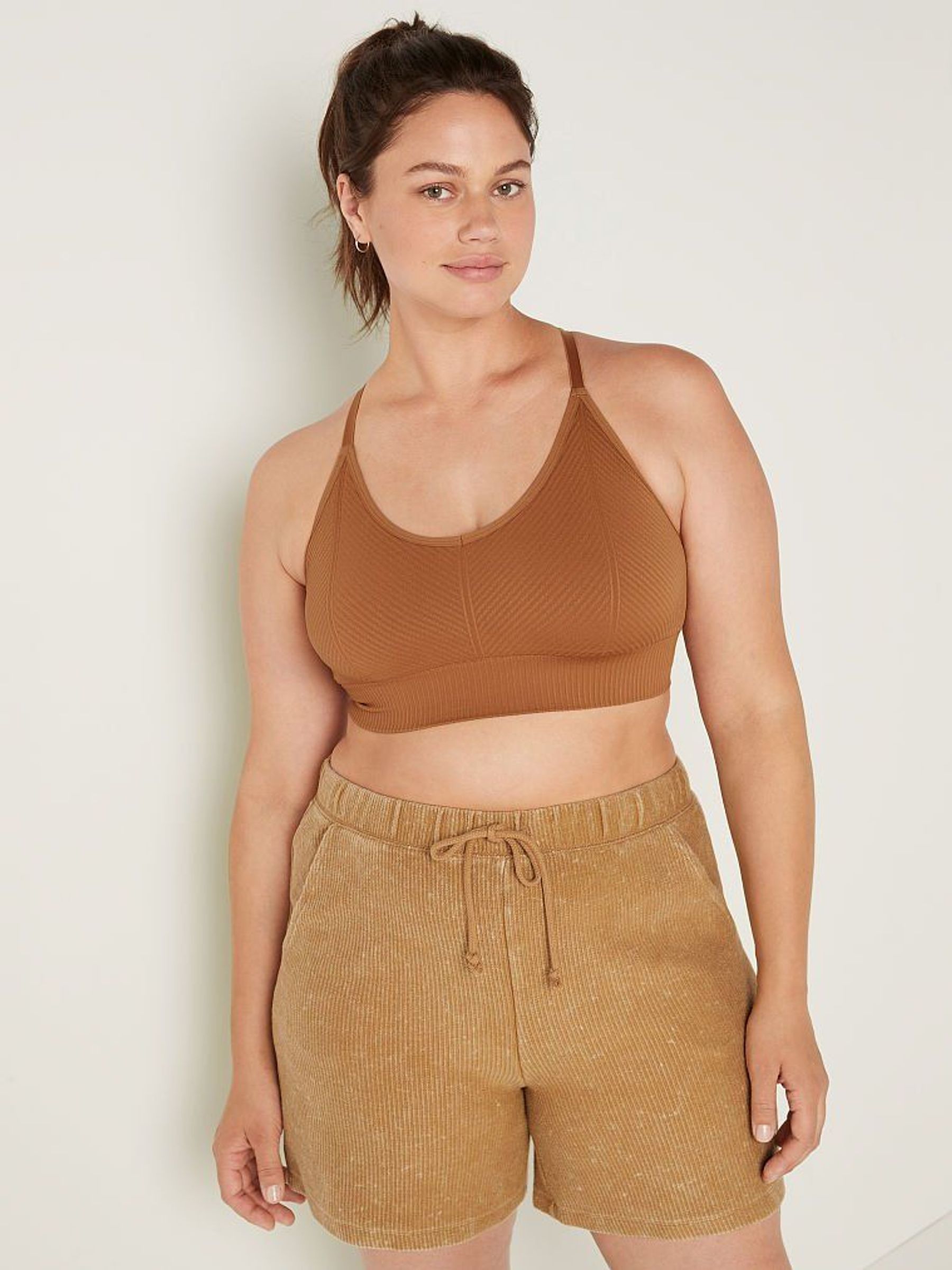 Warm Brown Seamless Lightly Lined Low Impact Sports Bra (P95997) | €15