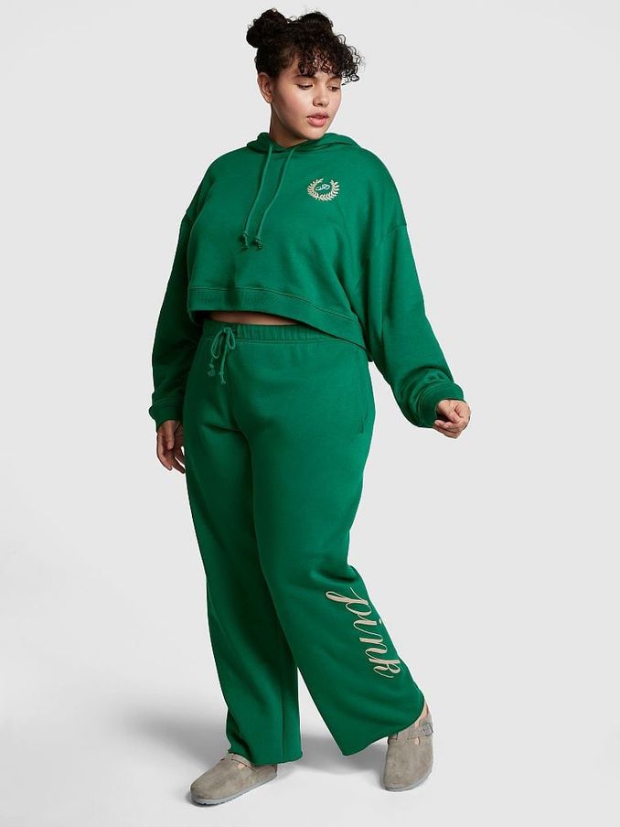 Garnet Green Fleece Wide Leg Jogger (P98553) | €18