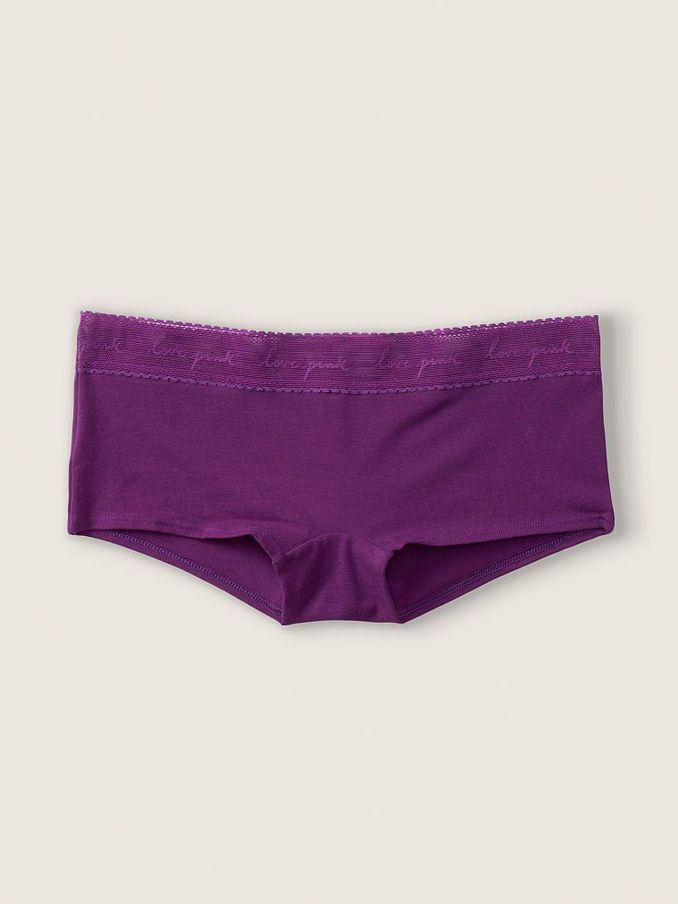 Virtual Violet Purple Cotton Logo Short Knicker (Q00264) | €4