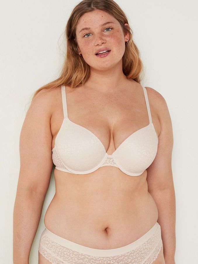 Coconut White Lace Push Up T-Shirt Bra (Q00392) | €12