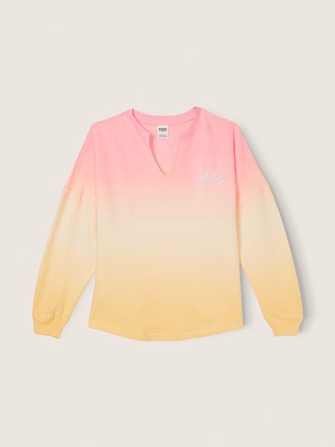 Light Ivory Ombre Fleece Oversized Long Sleeve Sweatshirt (Q05205) | €22