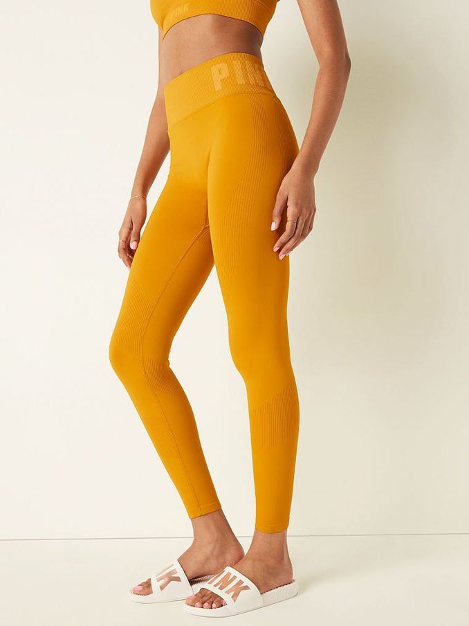 Golden Mustard Seamless High Waist Full Length Tight (Q05242) | €11