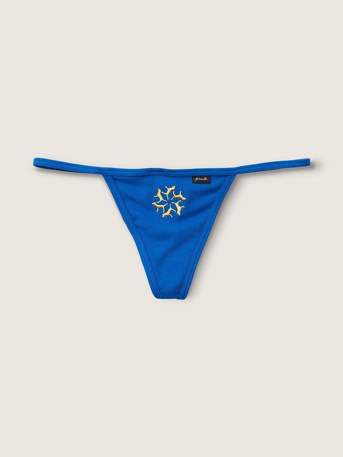 Bright Sapphire Blue Cotton G String Knicker (Q05907) | €3