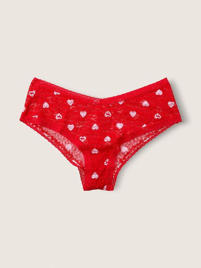 Red Pepper Heart Lace Logo Cheeky Knickers (Q06586) | €4