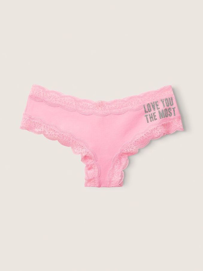 Daisy Pink Lace Trim Cheeky Knicker (Q06591) | €3