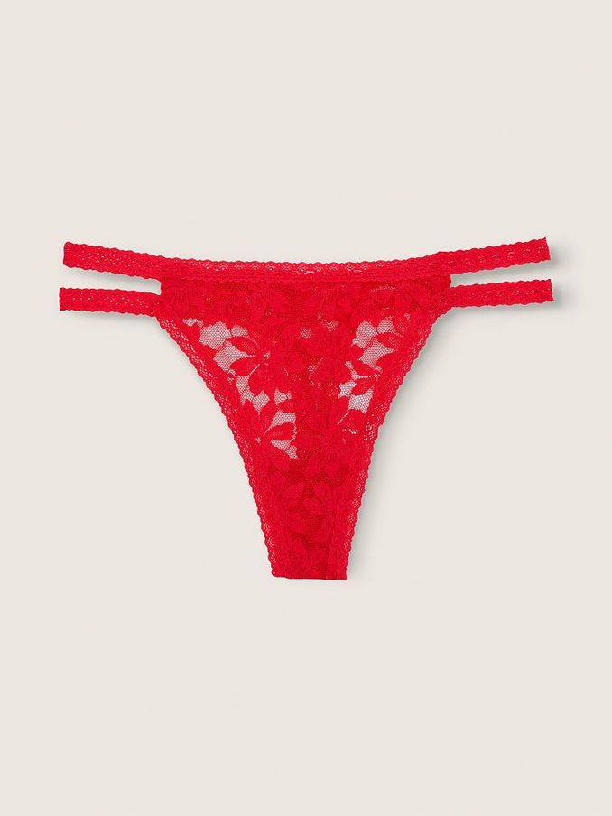Red Pepper Strappy Lace Thong Knickers (Q06597) | €4