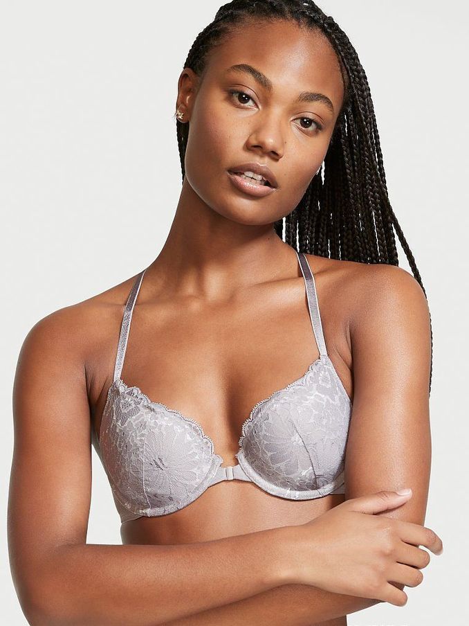 Grey Skies Lace Front Fastening Lightly Lined T-Shirt Bra (Q07331) | €17