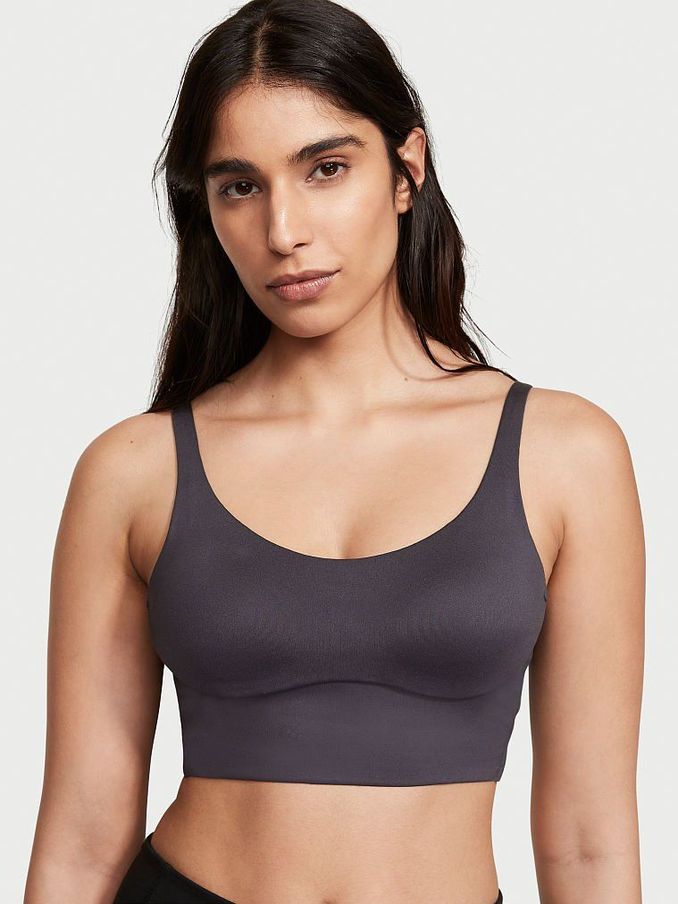 Grey Onyx Medium Impact Strappy Back Sports Bra (Q07354) | €17