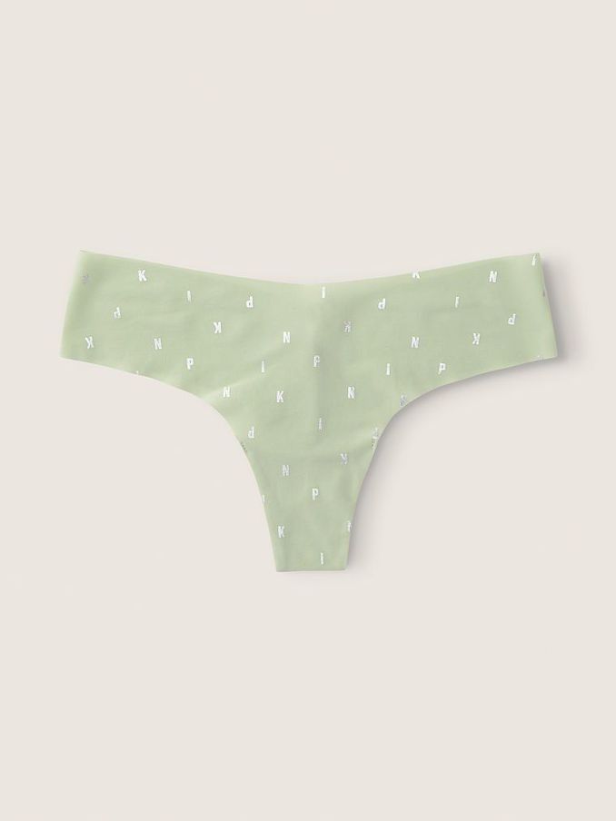 Celadon Green Mini Logo Shine No Show Thong Knicker (Q07945) | €4