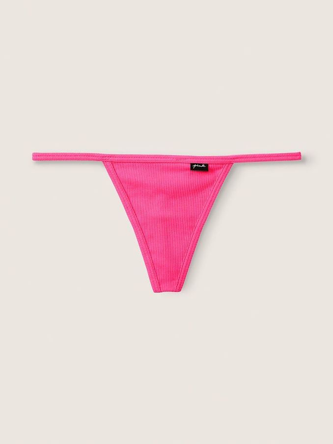 Capri Pink Cotton G String Knickers (Q09301) | €3