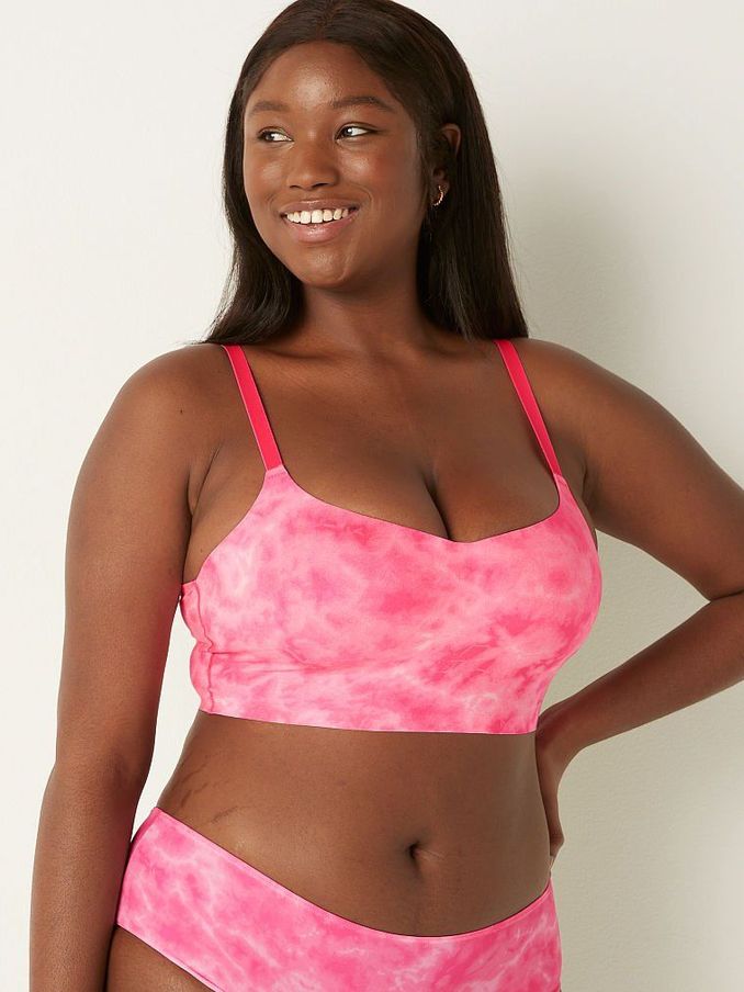 Tie Dye Daisy Pink Smooth Lightly Lined Bralette (Q09391) | €15