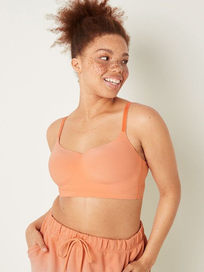 Coral Cream Orange Smooth Lightly Lined Bralette (Q09392) | €11